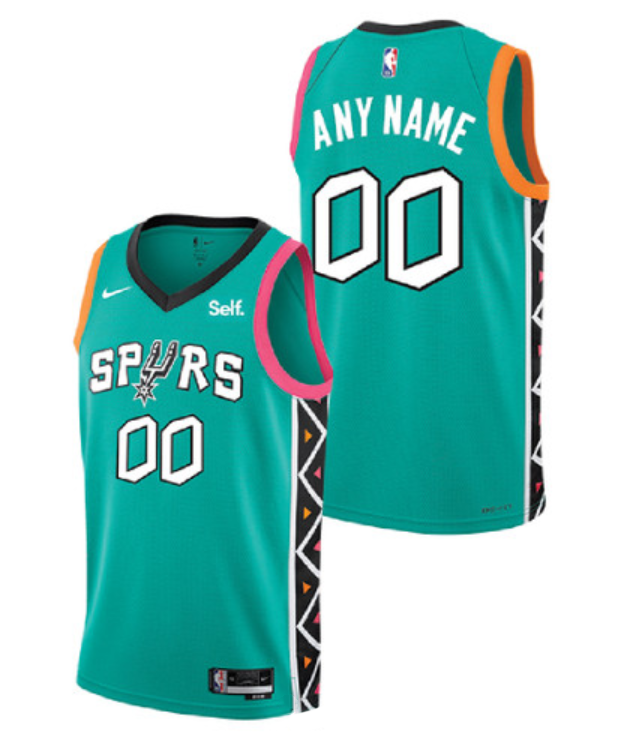 Men's San Antonio Spurs Active Player Custom Teal 2022 City Edition Swingman Stitched Jersey